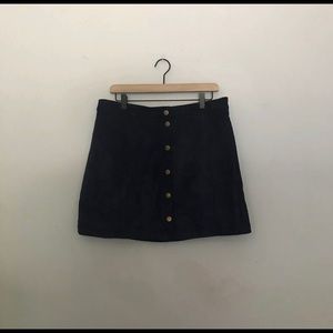 Old Navy Faux Sued Button Front Mini Skirt